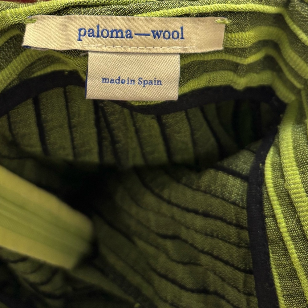 Paloma Wool Olive and Lime Striped Wool Top - Picture 1 of 5